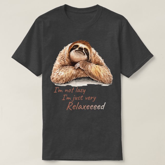 Camiseta Lazy sloth tiempos relajantes divertido lindo pere (Diseño del anverso)