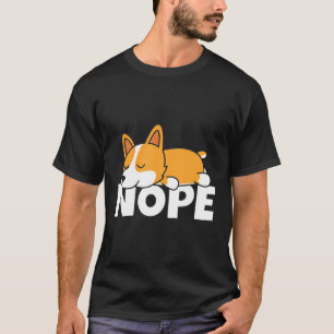 Camiseta Lazy Welsh Corgi Cómic Perro Idea Cute Nope Tee