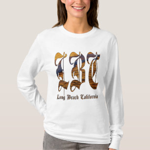 Camiseta lbc, long beach, california, surf, playa, océano, 