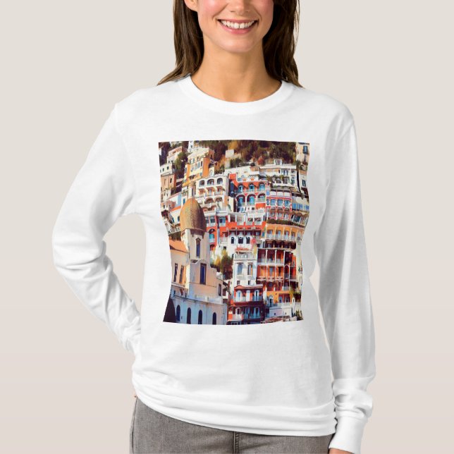 Camiseta ldp POSITANO - pueblo - iglesia Santa Maria Assunt (Anverso)