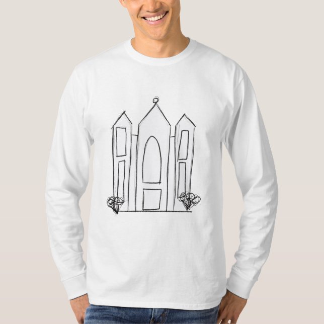 Camiseta LDS Salt Lake City Temple simple mormón moderno (Anverso)