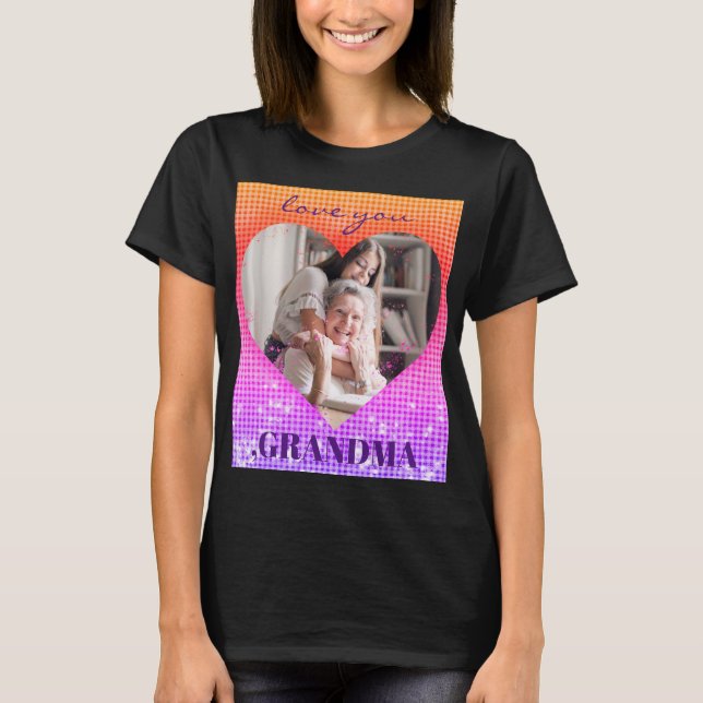 CAMISETA LE AMO GRANDMA PERSONALIZADO FOTO HOLOGRAFÍA CARA (Anverso)