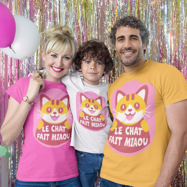 Camiseta Le Chat Fait Miaou Naranja francés lindo Tabby (Subido por el creador)