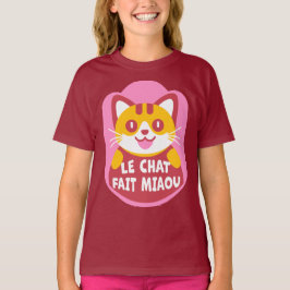 Camiseta Le Chat Fait Miaou Naranja francés lindo Tabby
