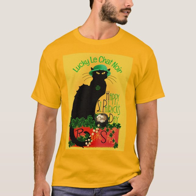 Camiseta Le Chat Noir Clover St. Patrick's Day (Anverso)