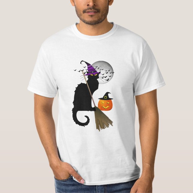 Camiseta Le Chat Noir - Gato de bruja de Halloween (Anverso)