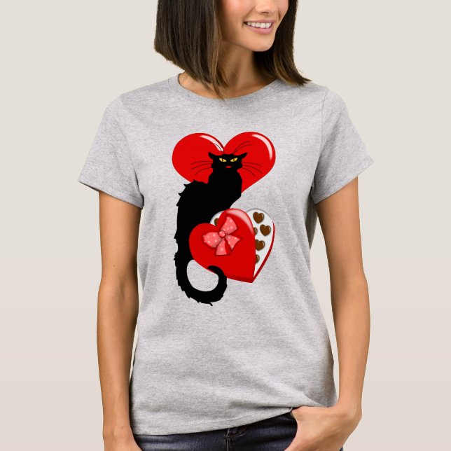 Camiseta Le Chat Noir Heart Candy Valentine's Day  (Anverso)