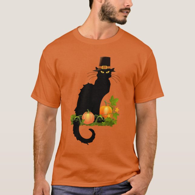 Camiseta Le Chat Noir Pumpkin parche Acción de Gracias (Anverso)