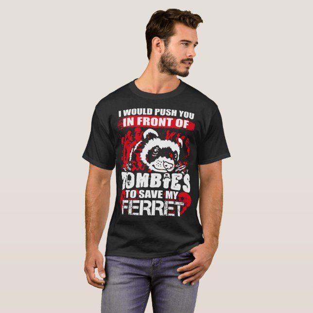 Camiseta Le empujaría delantero de zombis para ahorrar el (Anverso completo)