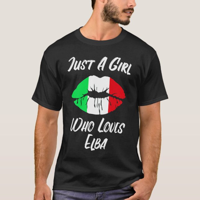 Camiseta Le gusta la boca a los labios a la bandera italian (Anverso)