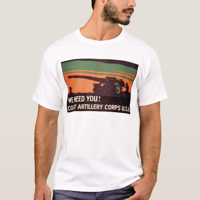 Camiseta ¡Le necesitamos! Cuerpo de la artillería de la (Anverso)