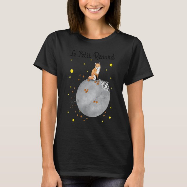 Camiseta Le Petit Renard Fox Moon Space Universe Planets Fa (Anverso)