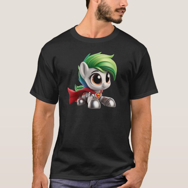 Camiseta Le poney héroïque aux couleurs éclatantes. (Anverso)