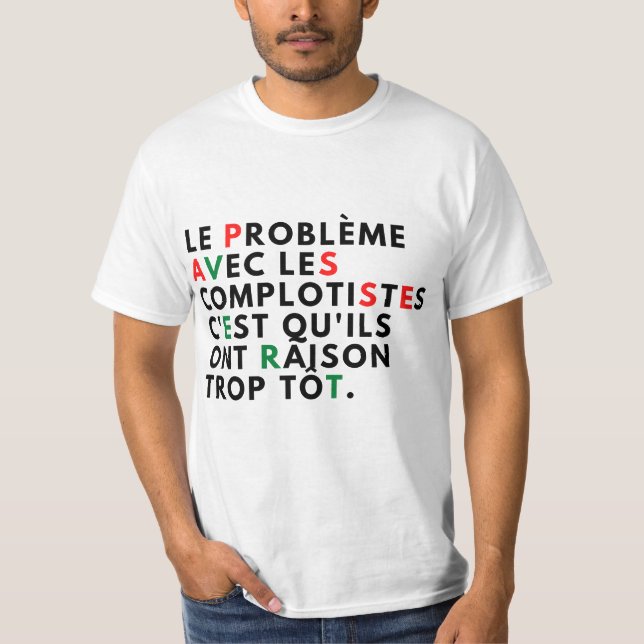 Camiseta Le problème avec les complotistes   (Anverso)
