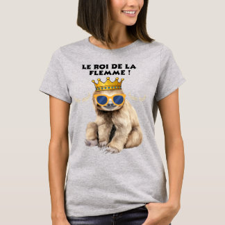 Camiseta Le Roi de la Flemme – Illustration Singe Paresseux