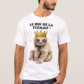 Camiseta Le Roi de la Flemme – Illustration Singe Paresseux