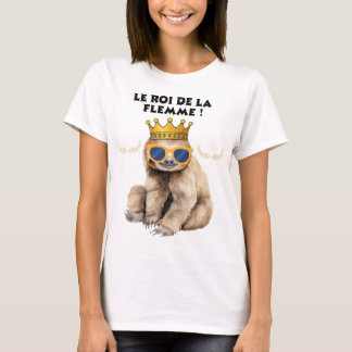 Camiseta Le Roi de la Flemme – Illustration Singe Paresseux