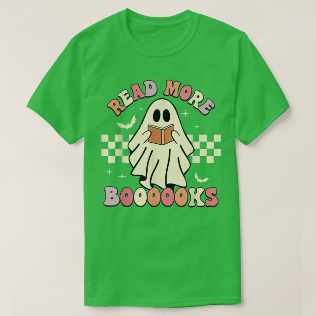 Camiseta Lea más libros Cute Fantasma Halloween (Diseño del anverso)