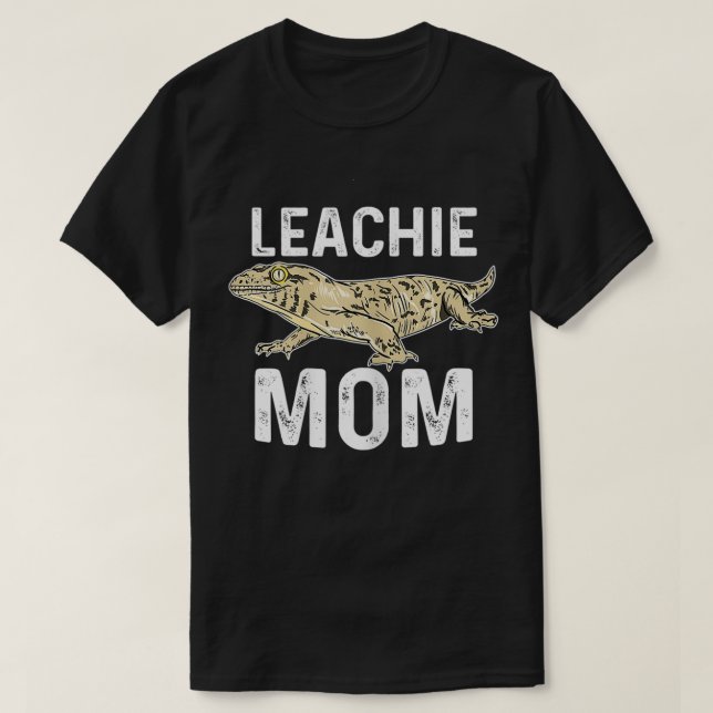 Camiseta Leachie Gecko Mom New Caledonian Gigante Gecko Gra (Diseño del anverso)