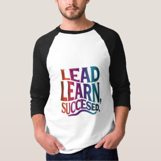 Camiseta Lead, Learn, Succeed: Un Empow de viaje multicolor