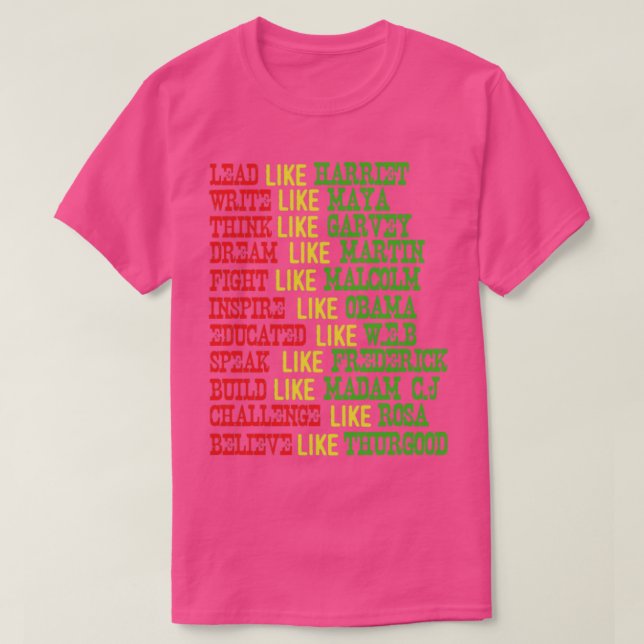 Camiseta Lead Like Harriet Write Like Maya Black Pride (Diseño del anverso)