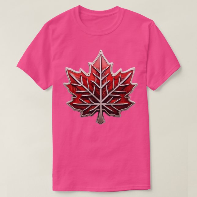 Camiseta Leaf de arce canadiense rojo (Diseño del anverso)