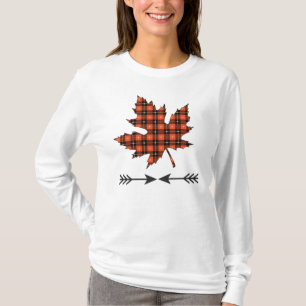 Camiseta Leaf de arce de oro negro rojo