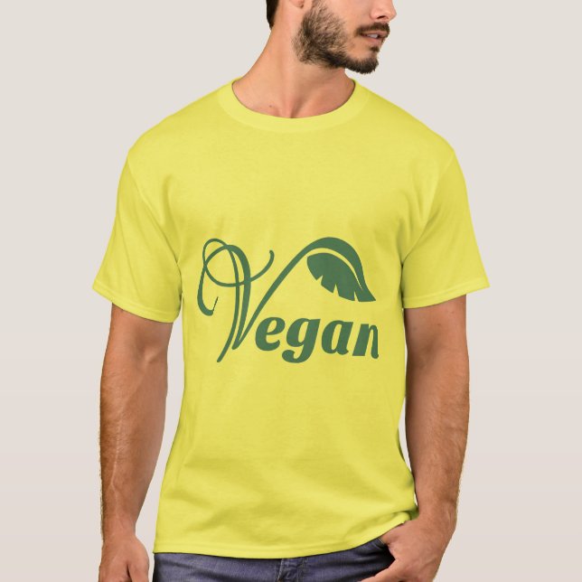 Camiseta Leaf del logotipo vegan (Anverso)