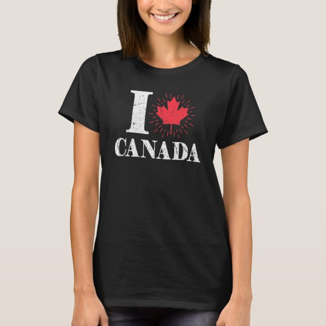 Camiseta Leaf Heart Canada Day Maple Leaf Orgulloso Canadie (Anverso)