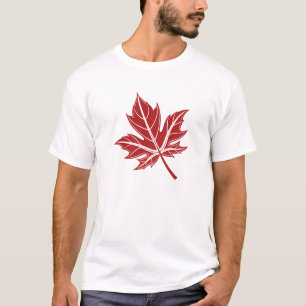 Camiseta Leaf rojo negrita
