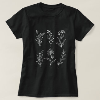 Camiseta Leafas botánicas de flores silvestres