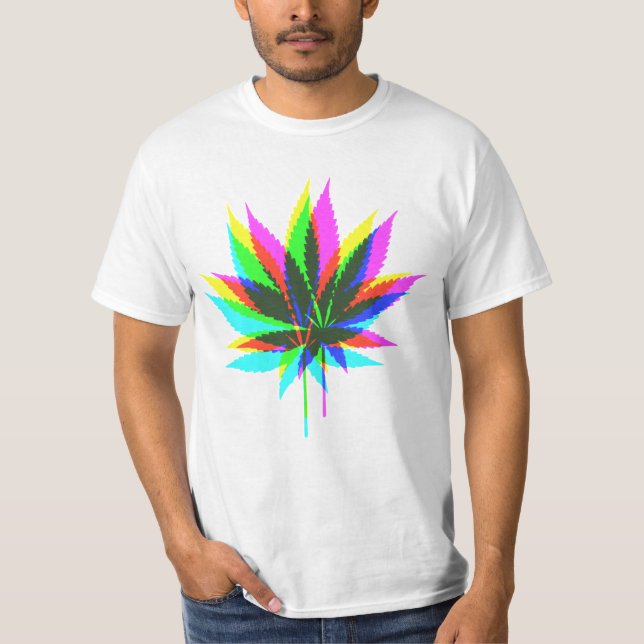 Camiseta Leafs de plantas silvestres - color neón + tus ide (Anverso)