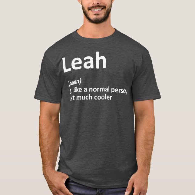 Camiseta LEAH Definición Nombre Personalizado Funny Cumplea (Anverso)