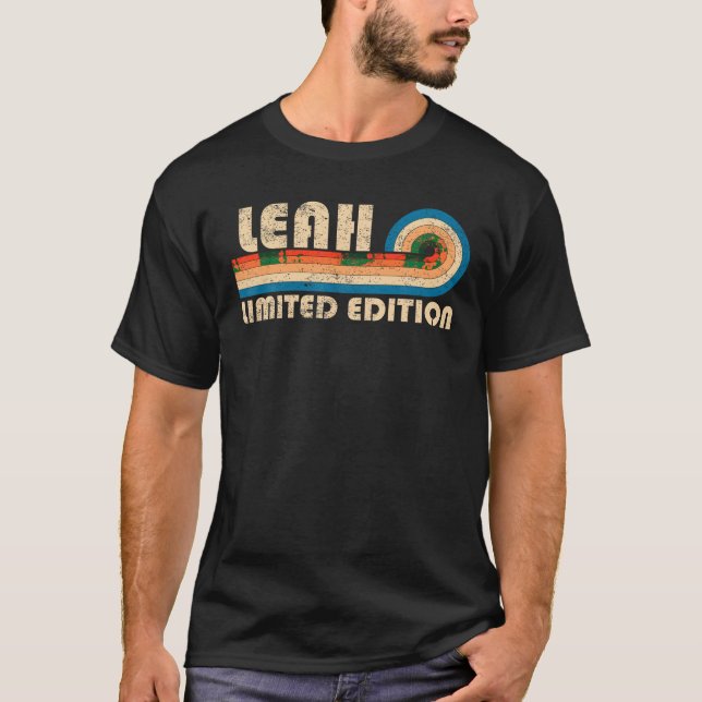 Camiseta LEAH Nombre Personalizado Funny Retro Vintage Birt (Anverso)