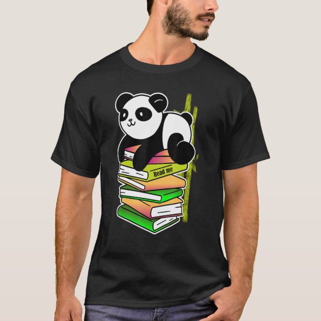 Camiseta léame panda enseñando lectura aprender bambú (Anverso)