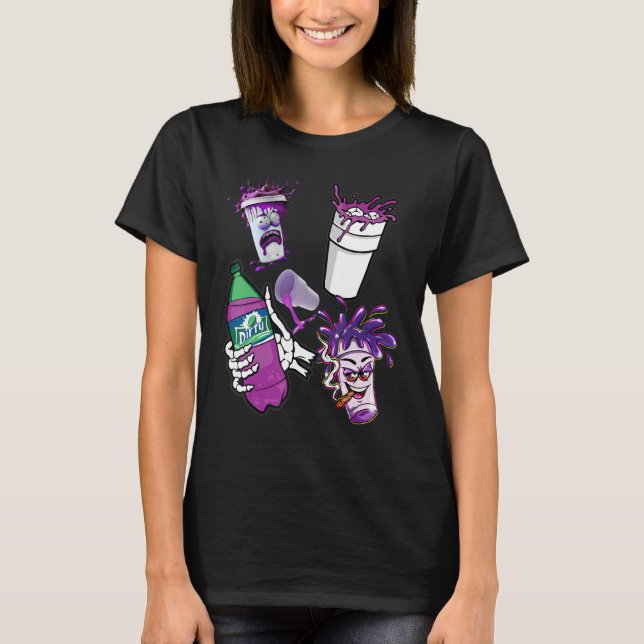Camiseta Lean  Purple Drank Dirty Double cup Lean Line Smok (Anverso)