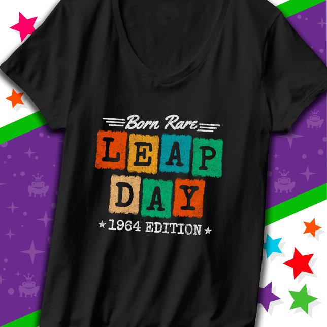 Camiseta Leap Year 1964 Nacido Rara 1964 Día de Salto Cumpl (Subido por el creador)