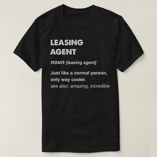 Camiseta Leasing Agent  (Diseño del anverso)