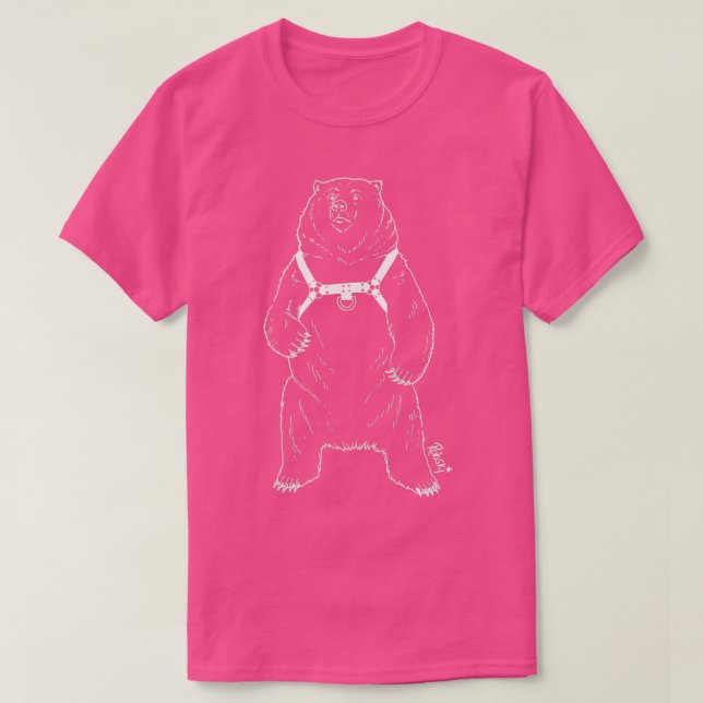 Camiseta Leather Bear White lines (Diseño del anverso)