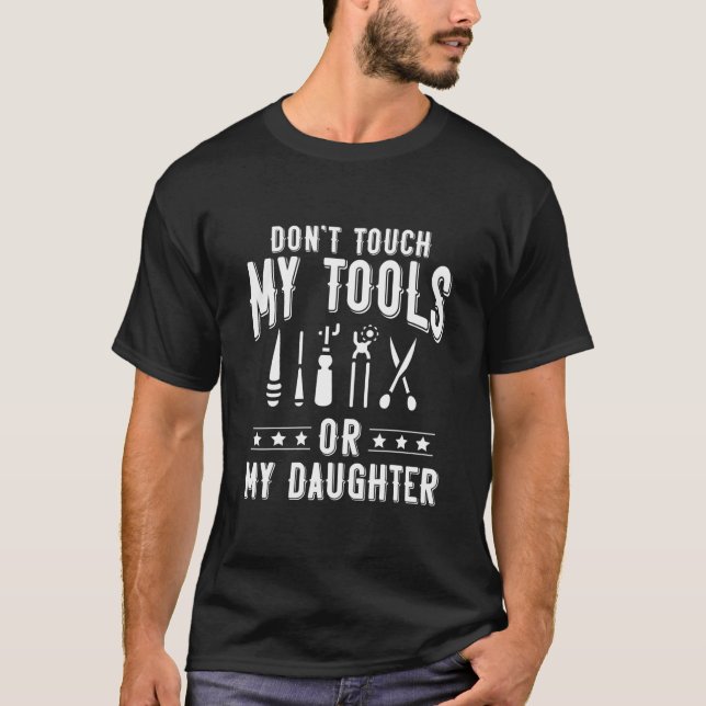 Camiseta Leather Crafting Leatherworking Dad Don't Touch (Anverso)