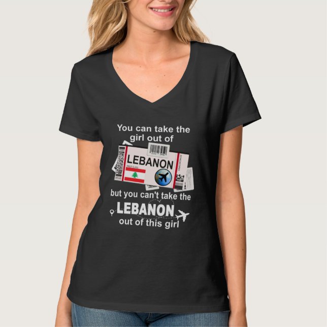 Camiseta Lebanon Boarding Pass  Lebanon Girl  Lebanon (Anverso)