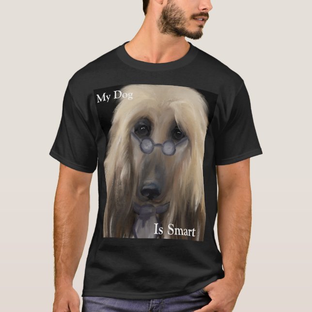 Camiseta Lebrel afgano blanco    (Anverso)