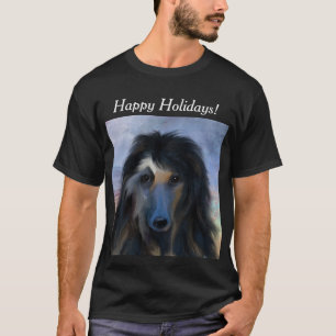 Camiseta Lebrel afgano blanco