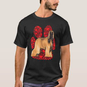 Camiseta Lebrel afgano Día de San Valentín Amor Perro Pata