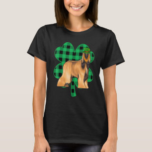 Camiseta Lebrel afgano duende día de San Patricio afortunad