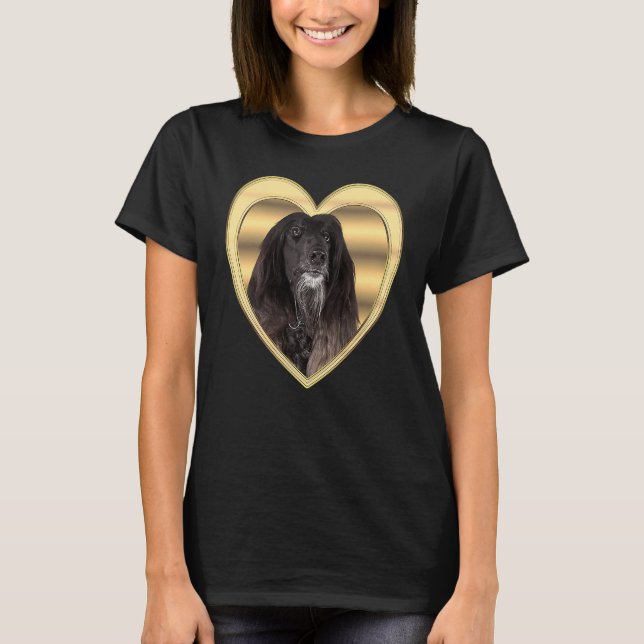 Camiseta Lebrel afgano  Lebrel afgano Corazón de perro Lebr (Anverso)