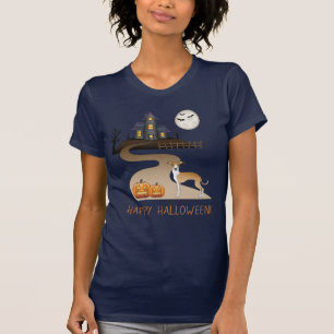 Camiseta Lebrel Italiano Canela y Blanco y Casa Embrujada d