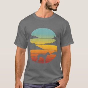 Camiseta Lebrel italiano familia perro puesta de sol 60S 70