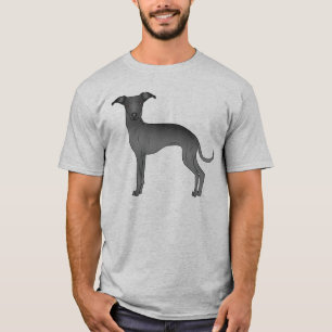 Camiseta Lebrel italiano negro de dibujos animados lindo