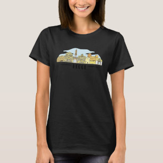 Camiseta Lecce Italy Europe City Skyline Silhouette Outline